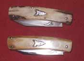 90/ Scagel pocket knives: Typical one blade folding knives, , like the ones made in the 20' by William Scagel.  Couteaux pliants à cran forcé, identiques a ceux fabriqué par Scagel dans les années 20.ame 8cm, o/a ouvert 18.5cm-